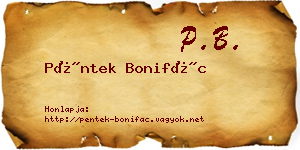 Péntek Bonifác névjegykártya